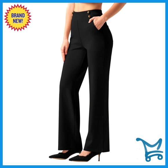 high waisted stretch dress pants Kasper Women's The Ava Straight Leg Pants - Blue